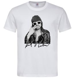 Мужская футболка Kurt Cobain smoking Мужская футболка Kurt Cobain smoking