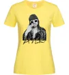 Женская футболка Kurt Cobain smoking Лимонный Женская футболка Kurt Cobain smoking Лимонный фото