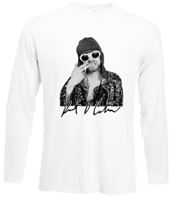 Лонгслів Kurt Cobain smoking Білий фото