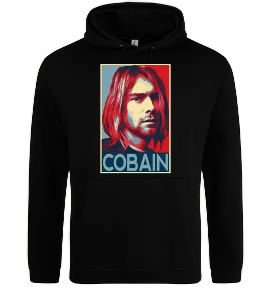 Мужская толстовка (худи) Курт Кобейн фото Черный фото