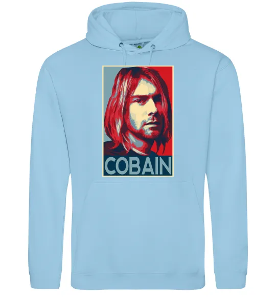 Чоловіча толстовка (худі) Курт Кобейн фото Блакитний фото