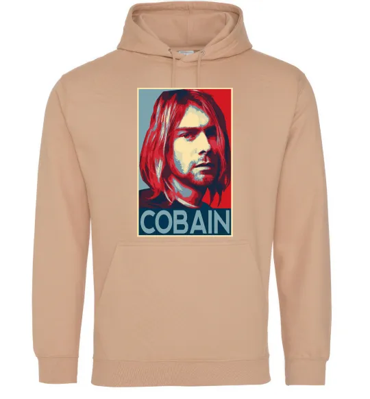 Женская толстовка (худи) Курт Кобейн фото Песочный фото