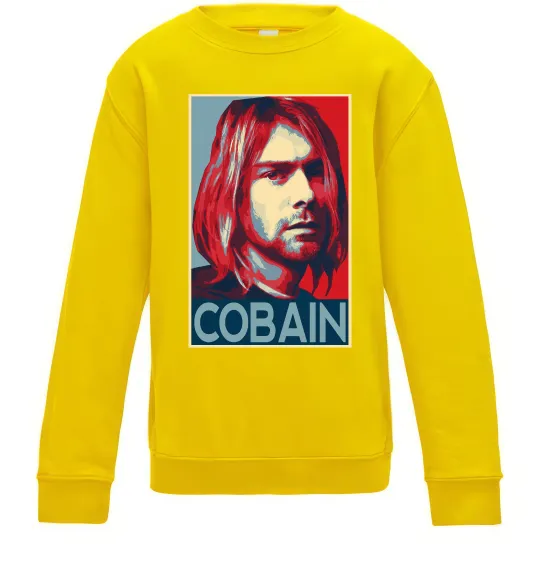Детский Свитшот Курт Кобейн фото Солнечно желтый фото