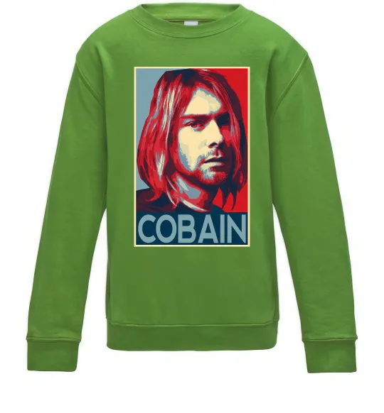 Детский Свитшот Курт Кобейн фото Лаймовый фото