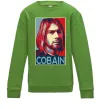 Детский Свитшот Курт Кобейн фото Лаймовый Детский Свитшот Курт Кобейн фото Лаймовый фото