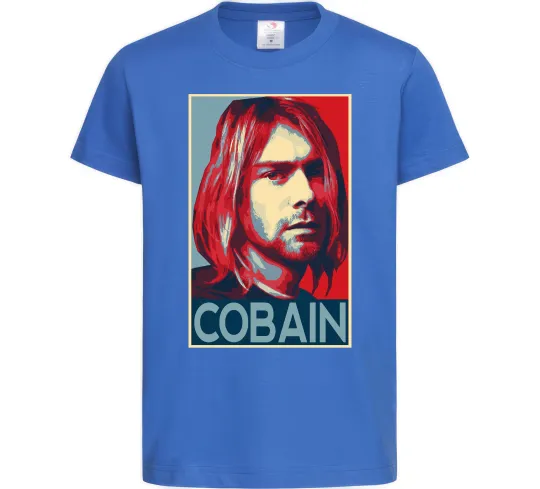 Детская футболка Курт Кобейн фото Ярко-синий фото