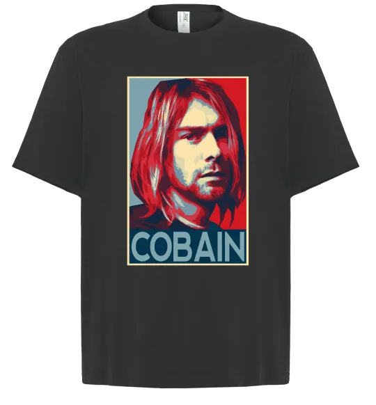 Футболка Оверсайз Курт Кобейн фото Черный фото