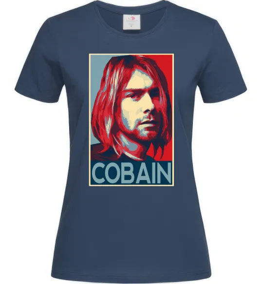 Женская футболка Курт Кобейн фото Темно-синий фото