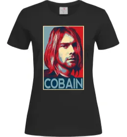 Женская футболка Курт Кобейн фото Черный фото