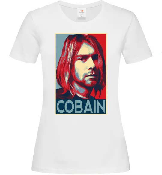 Женская футболка Курт Кобейн фото Белый фото