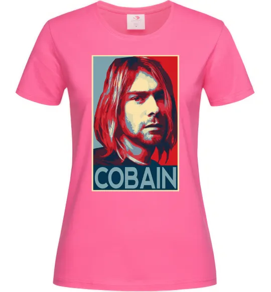 Женская футболка Курт Кобейн фото Ярко-розовый фото