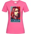 Женская футболка Курт Кобейн фото Ярко-розовый Женская футболка Курт Кобейн фото Ярко-розовый фото