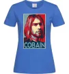 Женская футболка Курт Кобейн фото Ярко-синий Женская футболка Курт Кобейн фото Ярко-синий фото