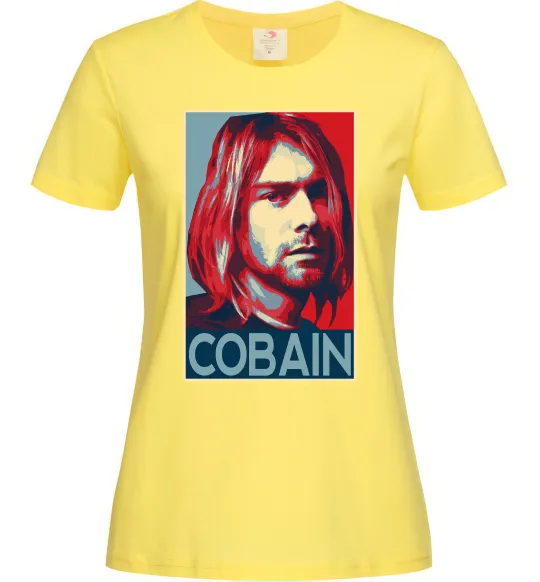Женская футболка Курт Кобейн фото Лимонный фото