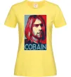 Женская футболка Курт Кобейн фото Лимонный Женская футболка Курт Кобейн фото Лимонный фото