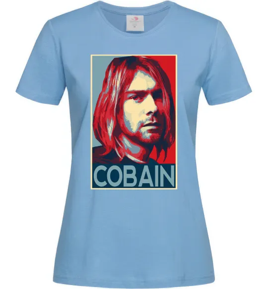 Женская футболка Курт Кобейн фото Голубой фото