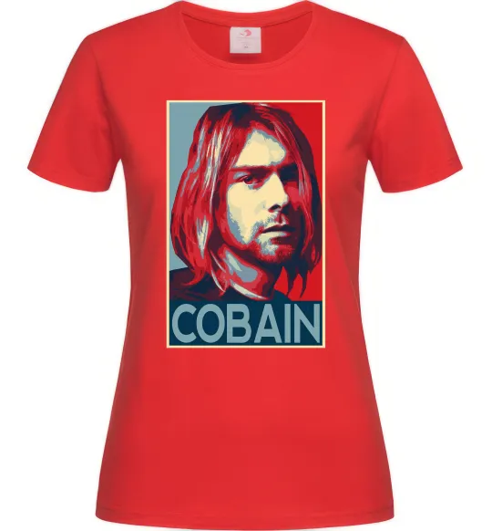 Женская футболка Курт Кобейн фото Красный фото