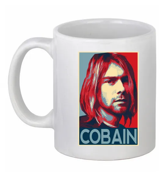 Чашка керамическая Курт Кобейн фото Белый фото