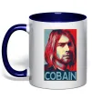 Чашка с цветной ручкой Курт Кобейн фото Глубокий темно-синий Чашка с цветной ручкой Курт Кобейн фото Глубокий темно-синий фото