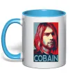 Чашка с цветной ручкой Курт Кобейн фото Голубой Чашка с цветной ручкой Курт Кобейн фото Голубой фото