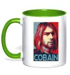 Чашка с цветной ручкой Курт Кобейн фото Зеленый Чашка с цветной ручкой Курт Кобейн фото Зеленый фото