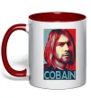 Чашка с цветной ручкой Курт Кобейн фото Красный Чашка с цветной ручкой Курт Кобейн фото Красный фото