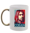 Чашка с цветной ручкой Курт Кобейн фото Золото Чашка с цветной ручкой Курт Кобейн фото Золото фото