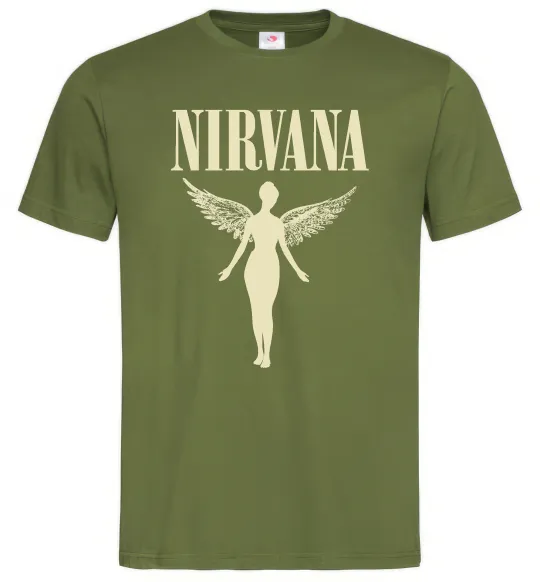 Чоловіча футболка Nirvana Оливковий фото