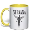 Чашка з кольоровою ручкою Nirvana Сонячно жовтий фото