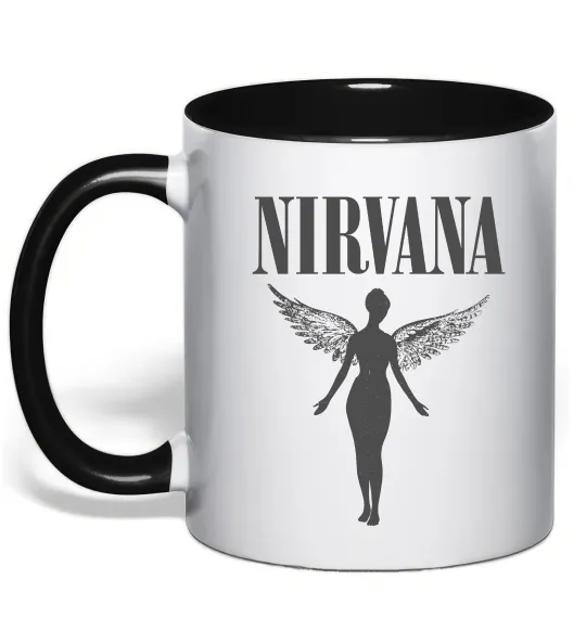 Чашка з кольоровою ручкою Nirvana Чорний фото