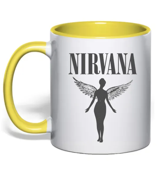 Чашка з кольоровою ручкою Nirvana Лимонний фото