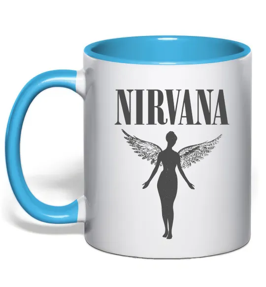 Чашка з кольоровою ручкою Nirvana Блакитний фото