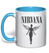 Чашка з кольоровою ручкою Nirvana Блакитний фото
