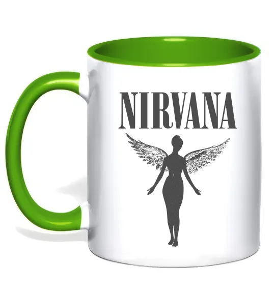 Чашка з кольоровою ручкою Nirvana Зелений фото