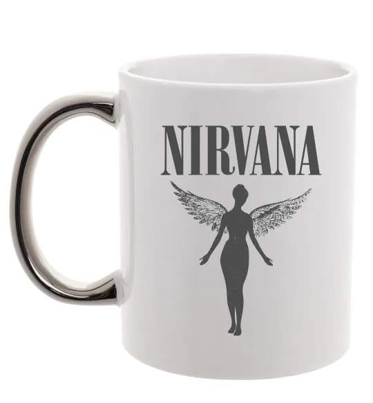 Чашка з кольоровою ручкою Nirvana Срібло фото