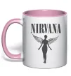 Чашка з кольоровою ручкою Nirvana Ніжно рожевий фото