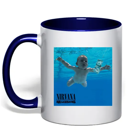 Чашка з кольоровою ручкою Nirvana Nevermind Глибокий темно-синій фото