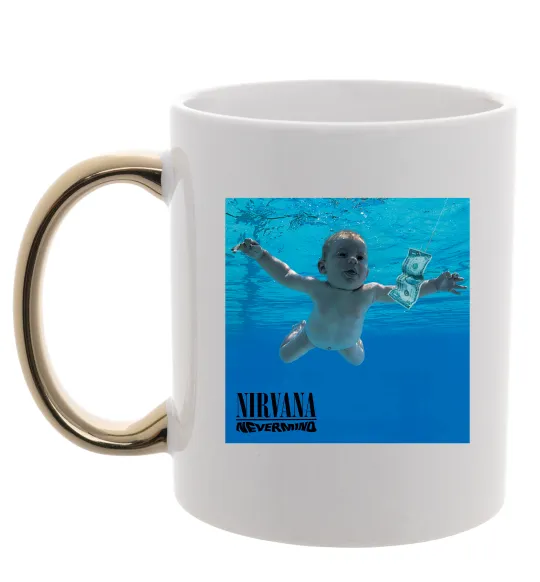 Чашка з кольоровою ручкою Nirvana Nevermind Золото фото