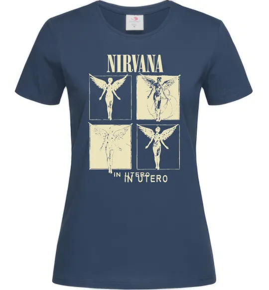 Женская футболка Nirvana in utero Темно-синий фото