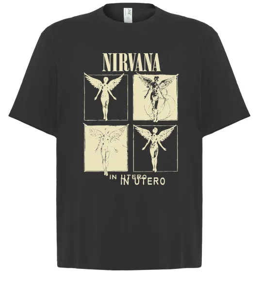 Футболка Оверсайз Nirvana in utero Чорний фото