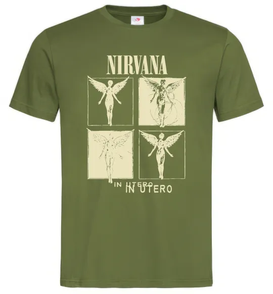 Чоловіча футболка Nirvana in utero Оливковий фото