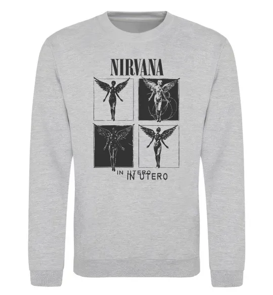 Світшот Nirvana in utero Сірий меланж фото
