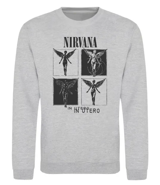 Світшот Nirvana in utero Сірий меланж фото