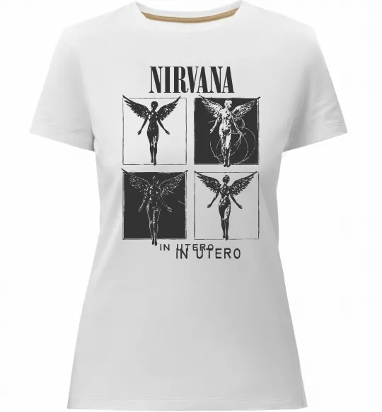 Жіноча преміум футболка Nirvana in utero Білий фото