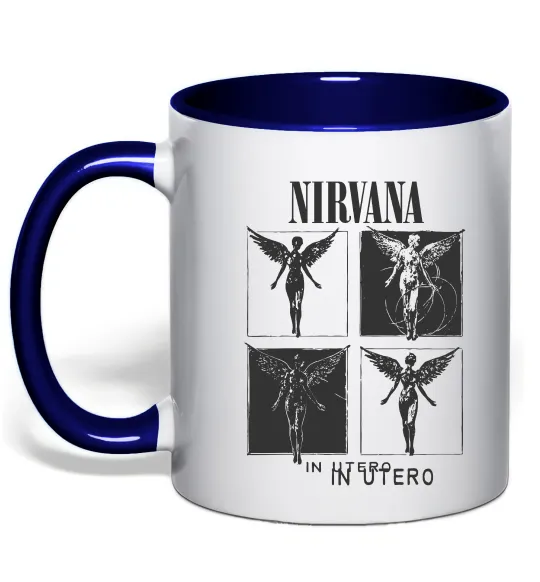 Чашка з кольоровою ручкою Nirvana in utero Глибокий темно-синій фото