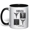 Чашка з кольоровою ручкою Nirvana in utero Чорний фото