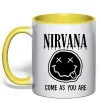 Чашка з кольоровою ручкою Nirvana come as you are Сонячно жовтий фото