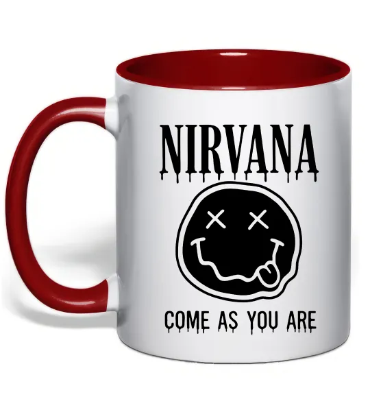 Чашка з кольоровою ручкою Nirvana come as you are Червоний фото