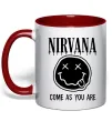 Чашка з кольоровою ручкою Nirvana come as you are Червоний фото