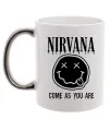 Чашка з кольоровою ручкою Nirvana come as you are Срібло фото